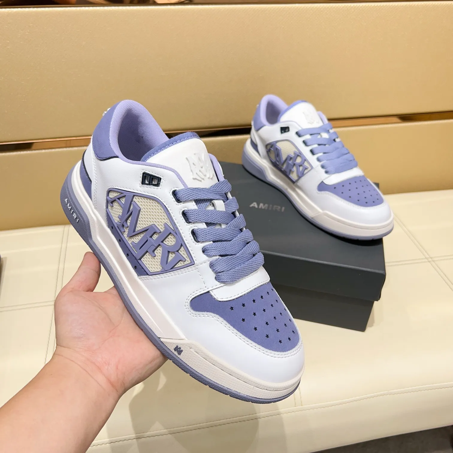 Men's men's shoes 💰500 [New style] 🌲🌲 Amiri - New Amiri trendy shoes, low-top casual sports shoes, the same style as celebrities, made of selected cowhide stitching, original outsole, comfortable on the feet, high-end workmanship, welcome to buy Size: 39-45 (customized for 46)